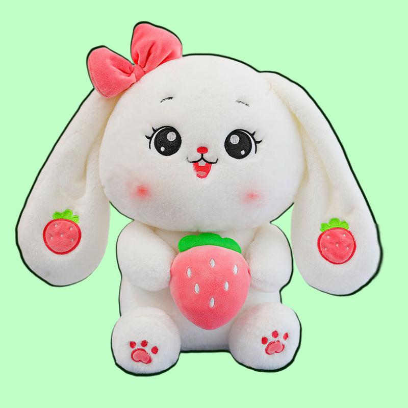 Adorable Bunny Plushie: Huggable Strawberry and Carrot Companion