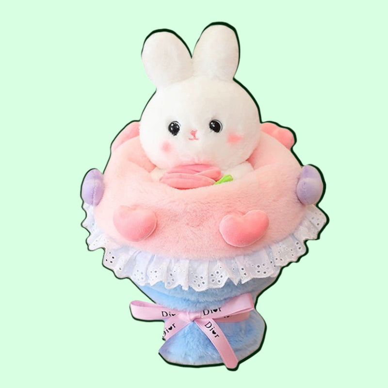 Bunny Blossom: Transformable Rabbit to Bouquet Plushie