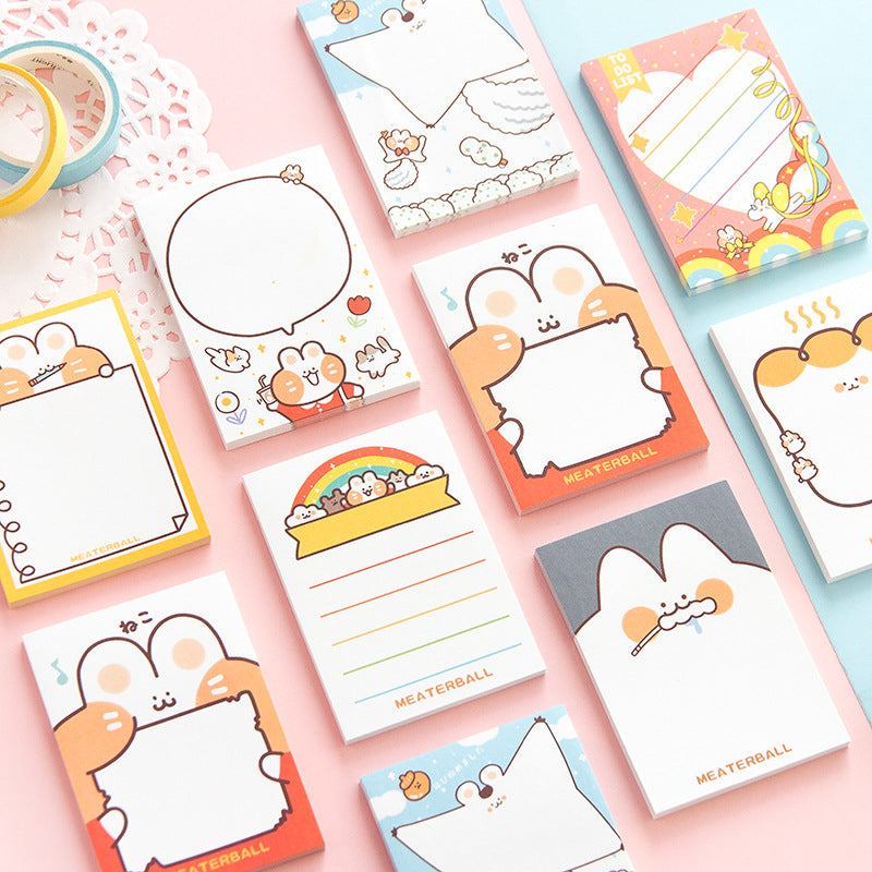Cute Animal Sticky Notes 30 Sheets