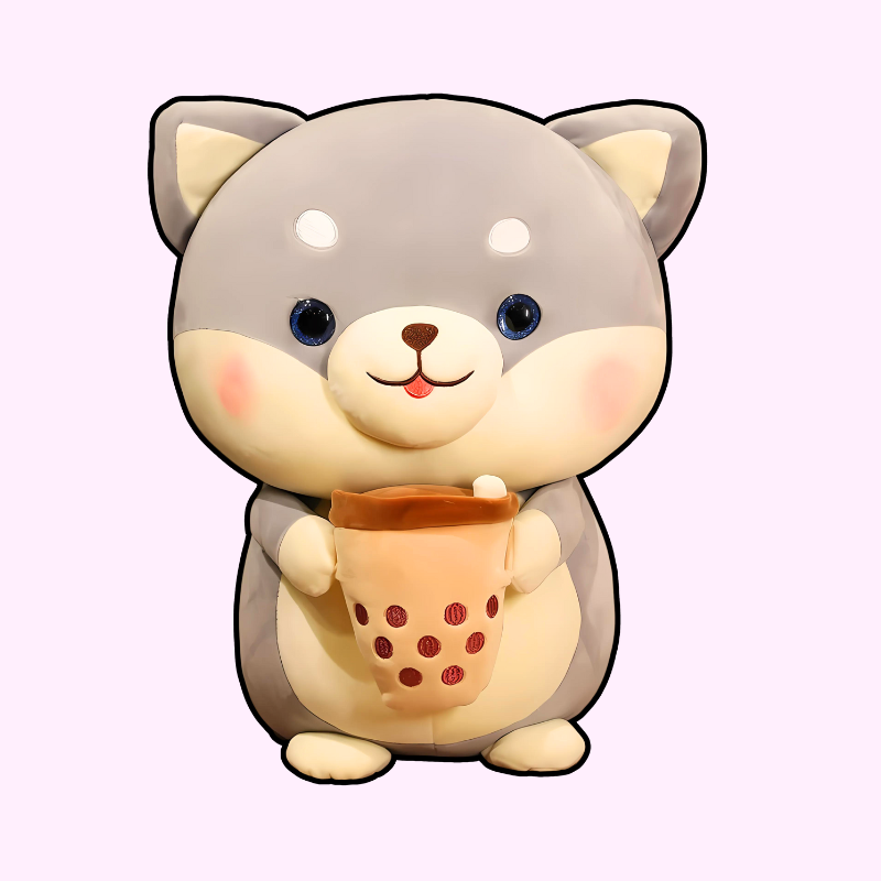Bubble Tea Boba Shiba Inu Stuffed Animal Plush Toy omgkawaii