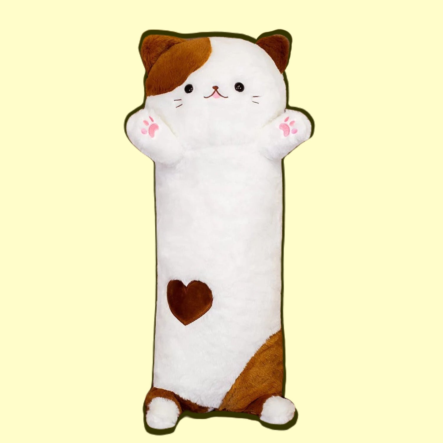 omgkawaii š° Land Animals Plushies Brown Kawaii Long Kitten Plush Pillow