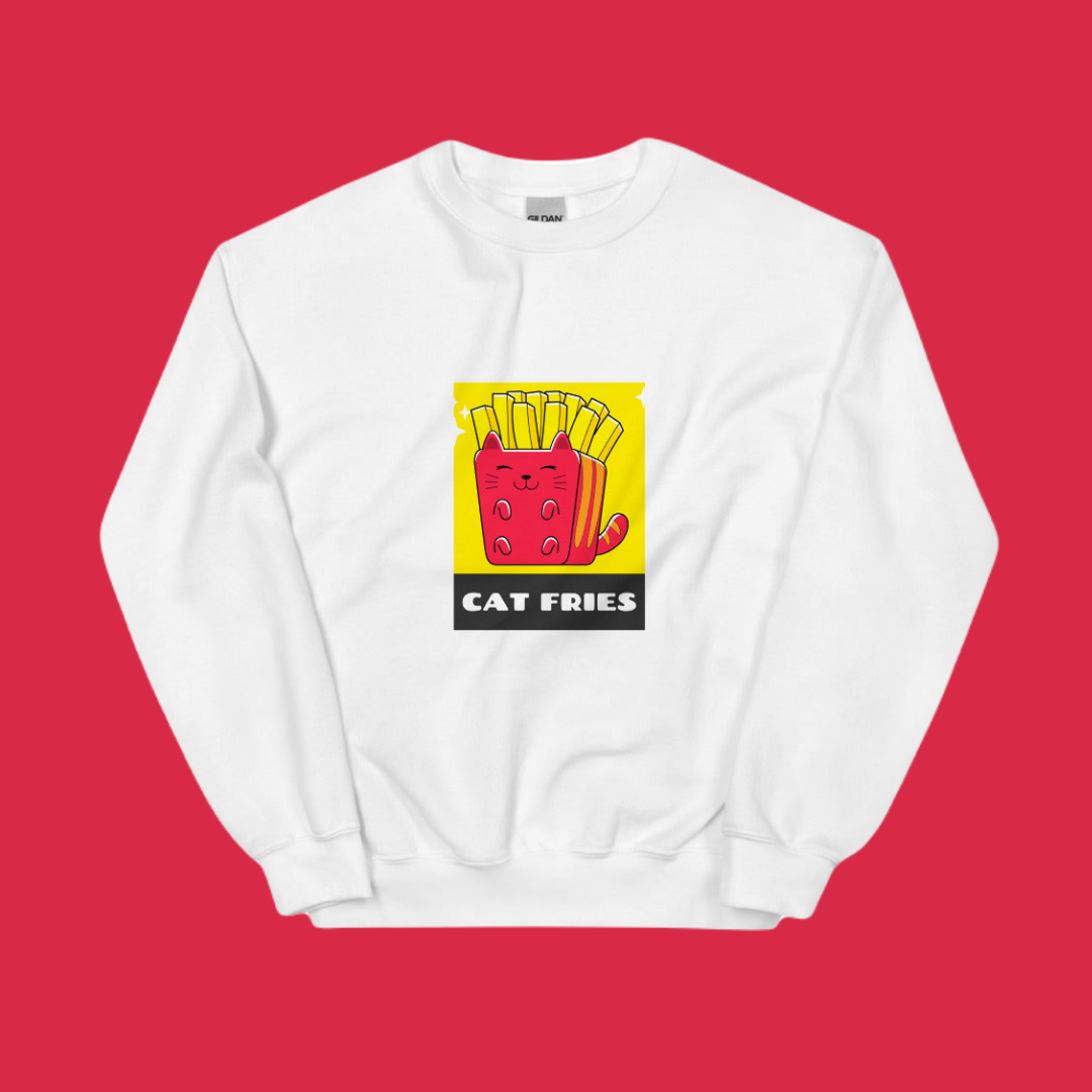 Kawaii Cat Fries Unisex Sweatshirt