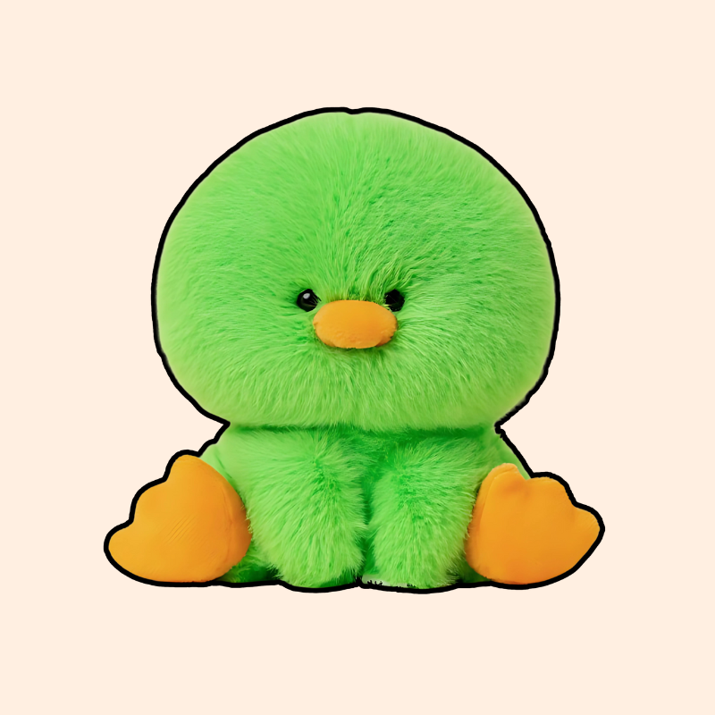 Mini patito de peluche verde esponjoso