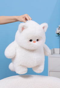 Peluche gattino palla di neve paffuto