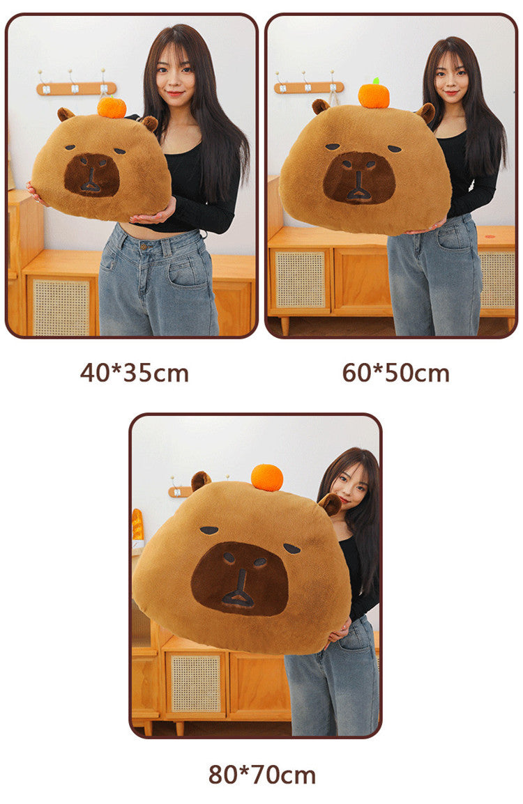 Hat labu Capybara Plush Bantal