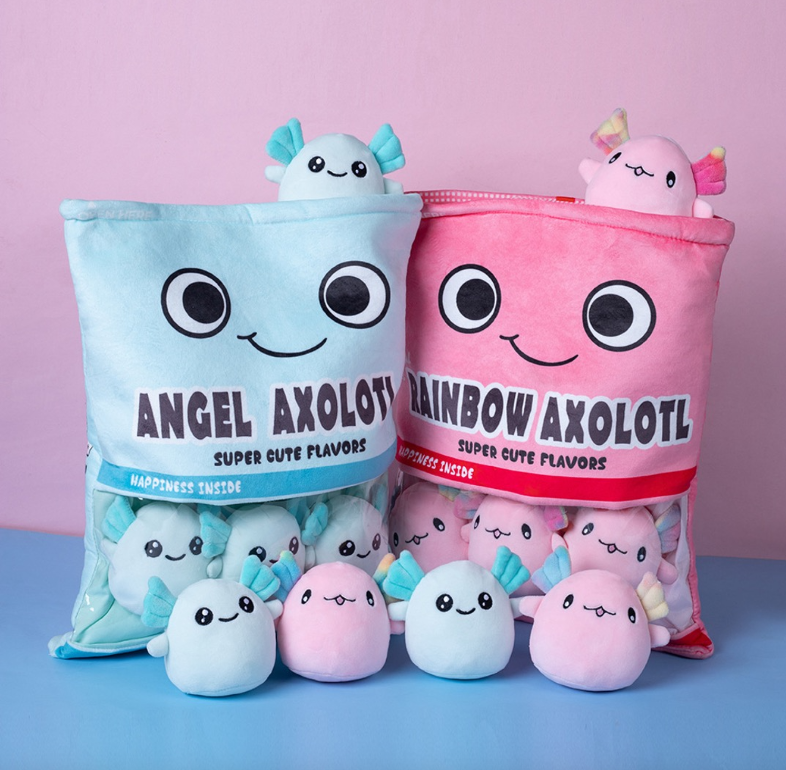 omgkawaii A Delightful Bag of Mini Axolotl Plushies