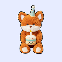 omgkawaii Adorable Fox Birthday Plushie with Cupcake Gift