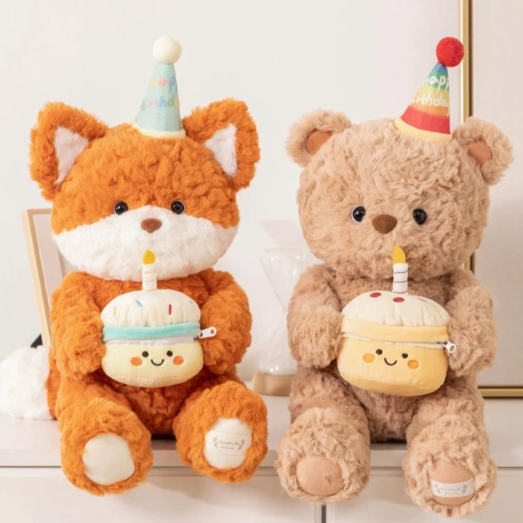 omgkawaii Adorable Fox Birthday Plushie with Cupcake Gift