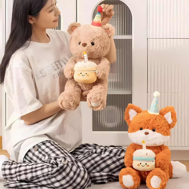 omgkawaii Adorable Fox Birthday Plushie with Cupcake Gift