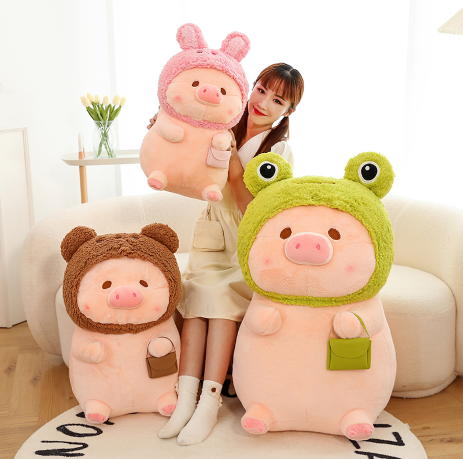 omgkawaii Adorable Pig Plush with a Handy Bag