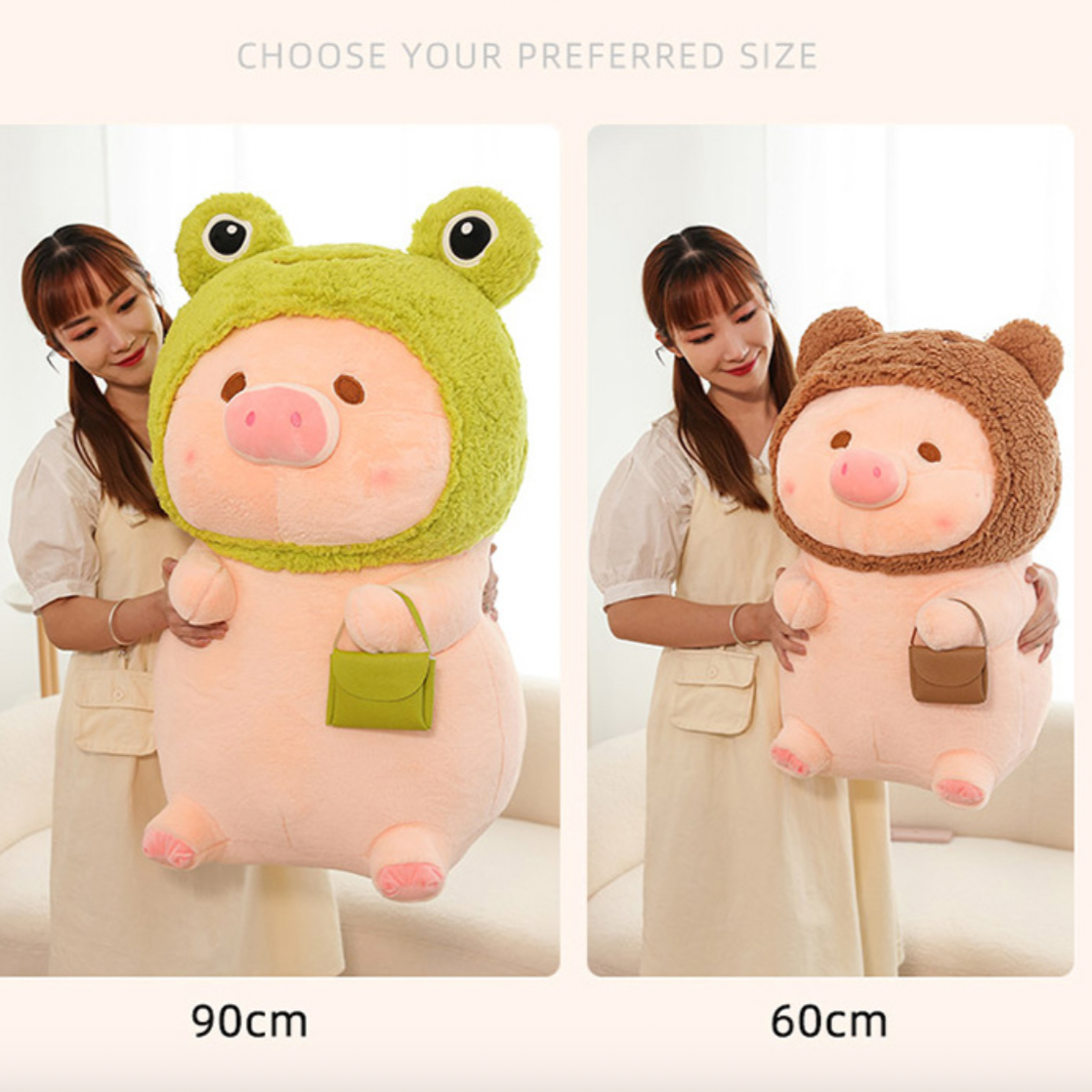 omgkawaii Adorable Pig Plush with a Handy Bag