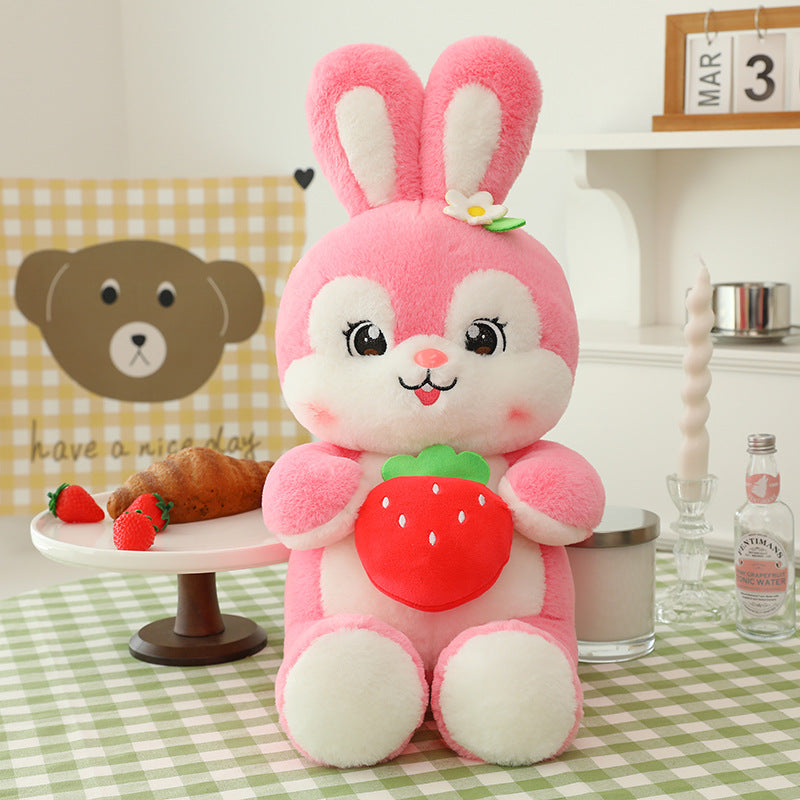 omgkawaii Adorable Plush Rabbit with Juicy Strawberry Companion