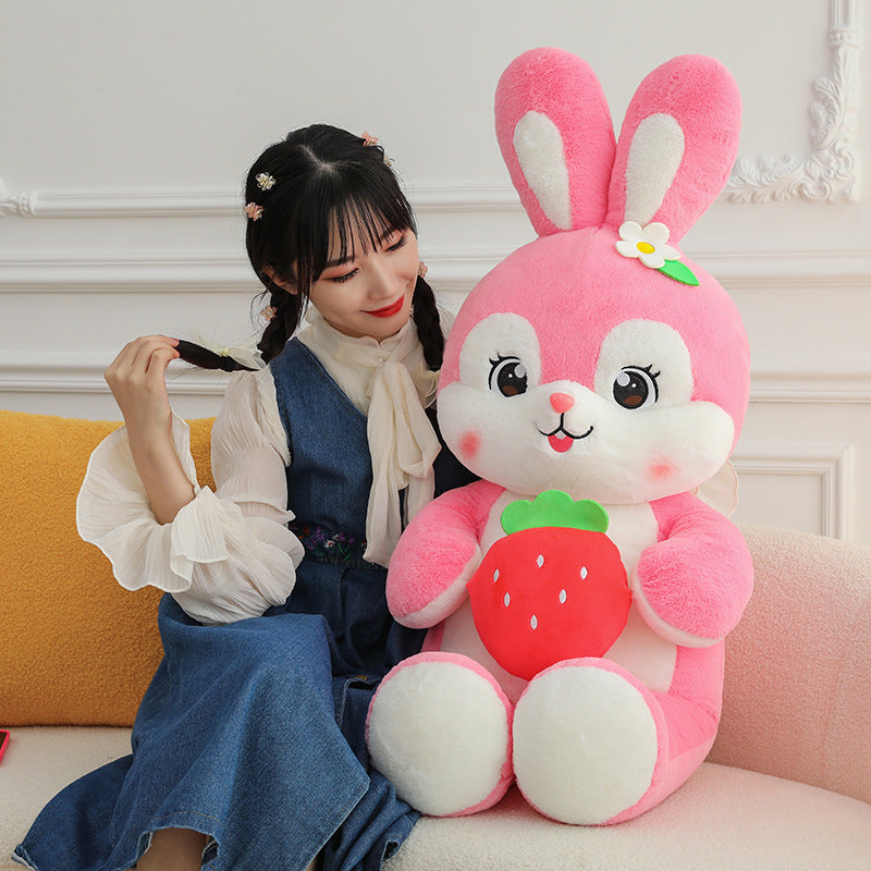 omgkawaii Adorable Plush Rabbit with Juicy Strawberry Companion