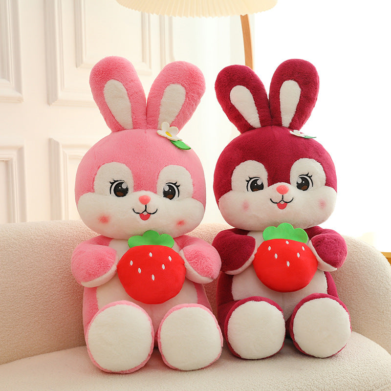 omgkawaii Adorable Plush Rabbit with Juicy Strawberry Companion