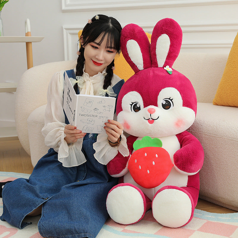 omgkawaii Adorable Plush Rabbit with Juicy Strawberry Companion