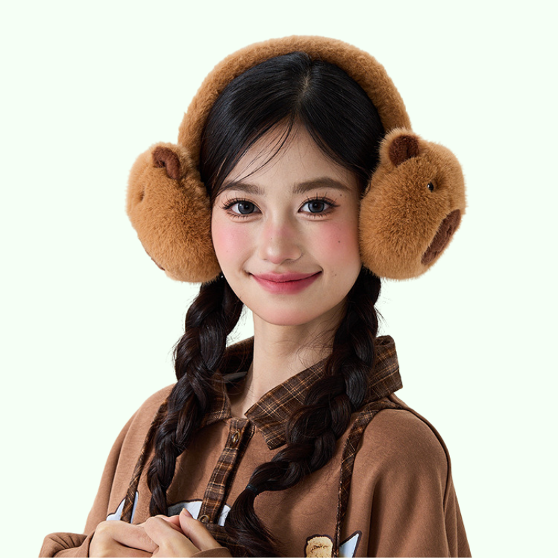 omgkawaii Apparel & Accessories Brown Cozy Capybara Plush Earmuffs