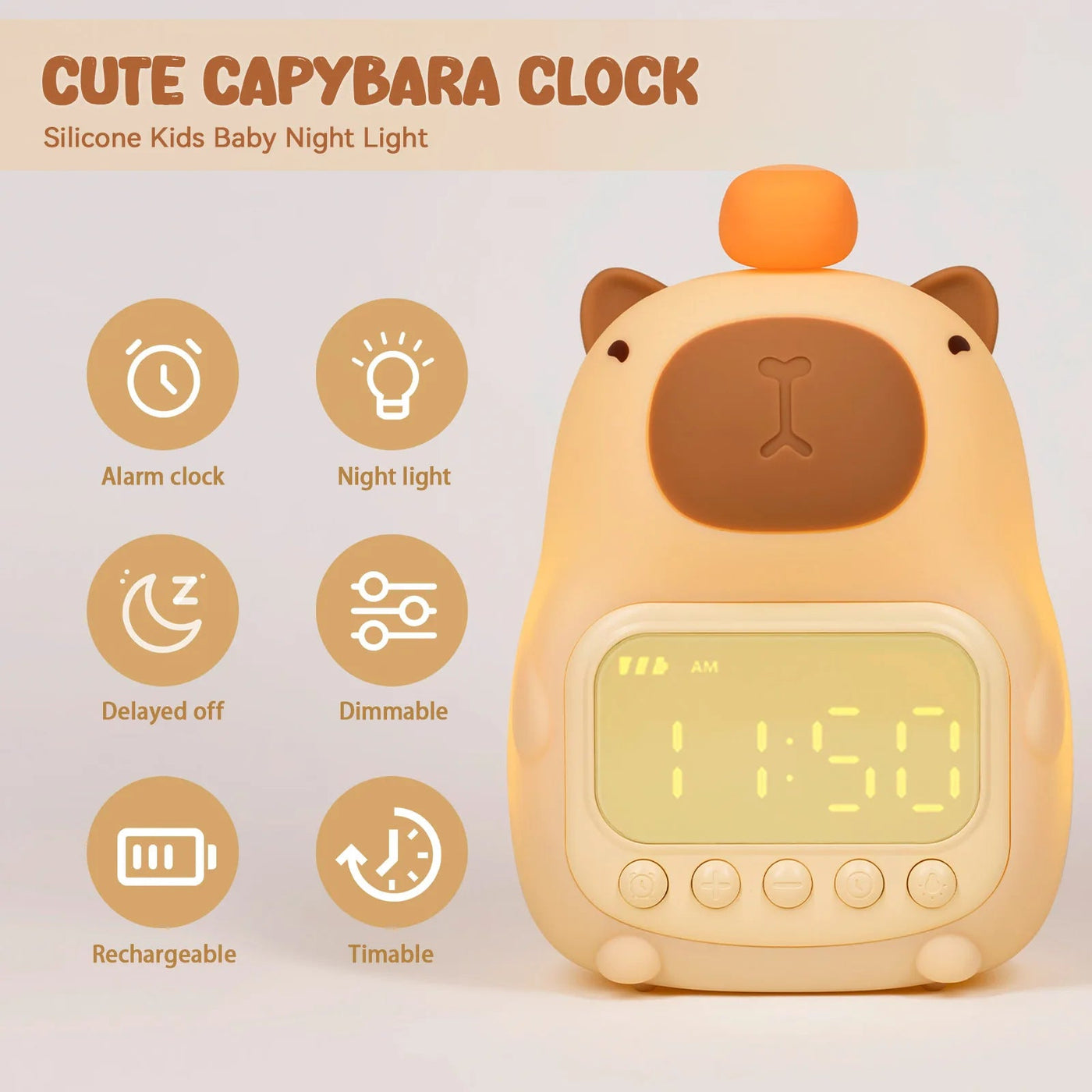 omgkawaii Apparel & Accessories Cute Capybara-Themed Clock