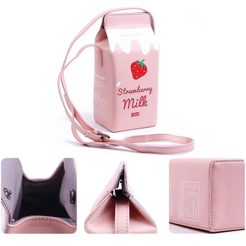 omgkawaii Apparel & Accessories Strawberry Milk Cross Body Purse Bag