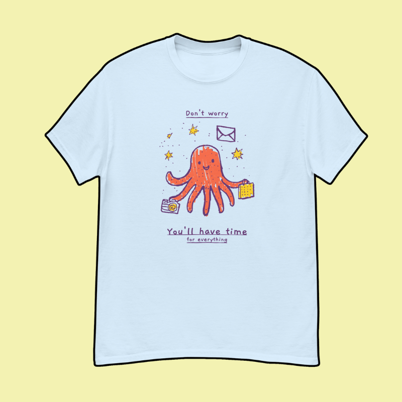 omgkawaii Apparel > Hoodies Light Blue / S Busy Octopus Tee Juggling Life with a Smile