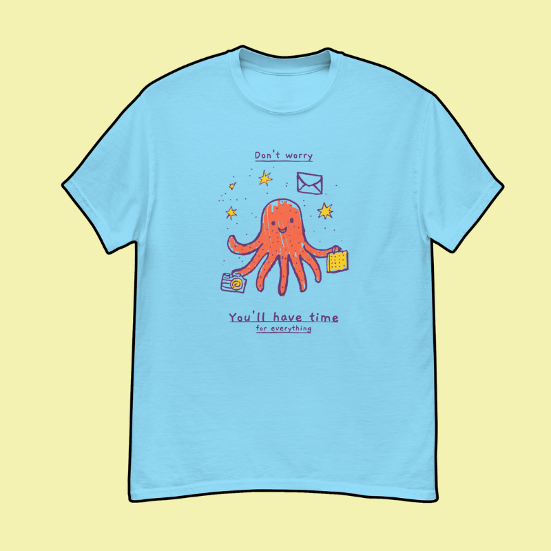 omgkawaii Apparel > Hoodies Sky / S Busy Octopus Tee Juggling Life with a Smile