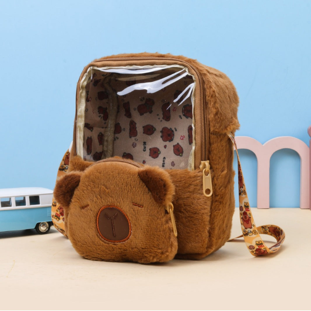 omgkawaii Bag Cuddly Capybara Plush Backpack & Pouch Set