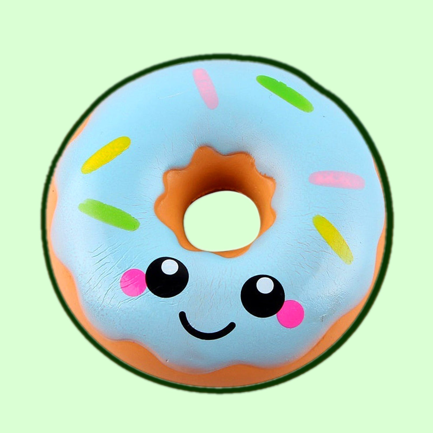 Mainan Makanan Squishy Donat Kawaii Biru 10CM - Main Image