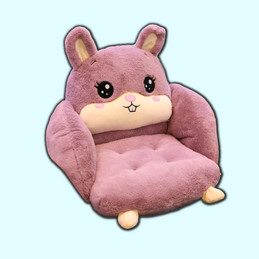 Cartoon Animal Plush Office Chair Cushion Pink Non-slip Lumbar Support Chair  Cushions Soft Comfortable Chair