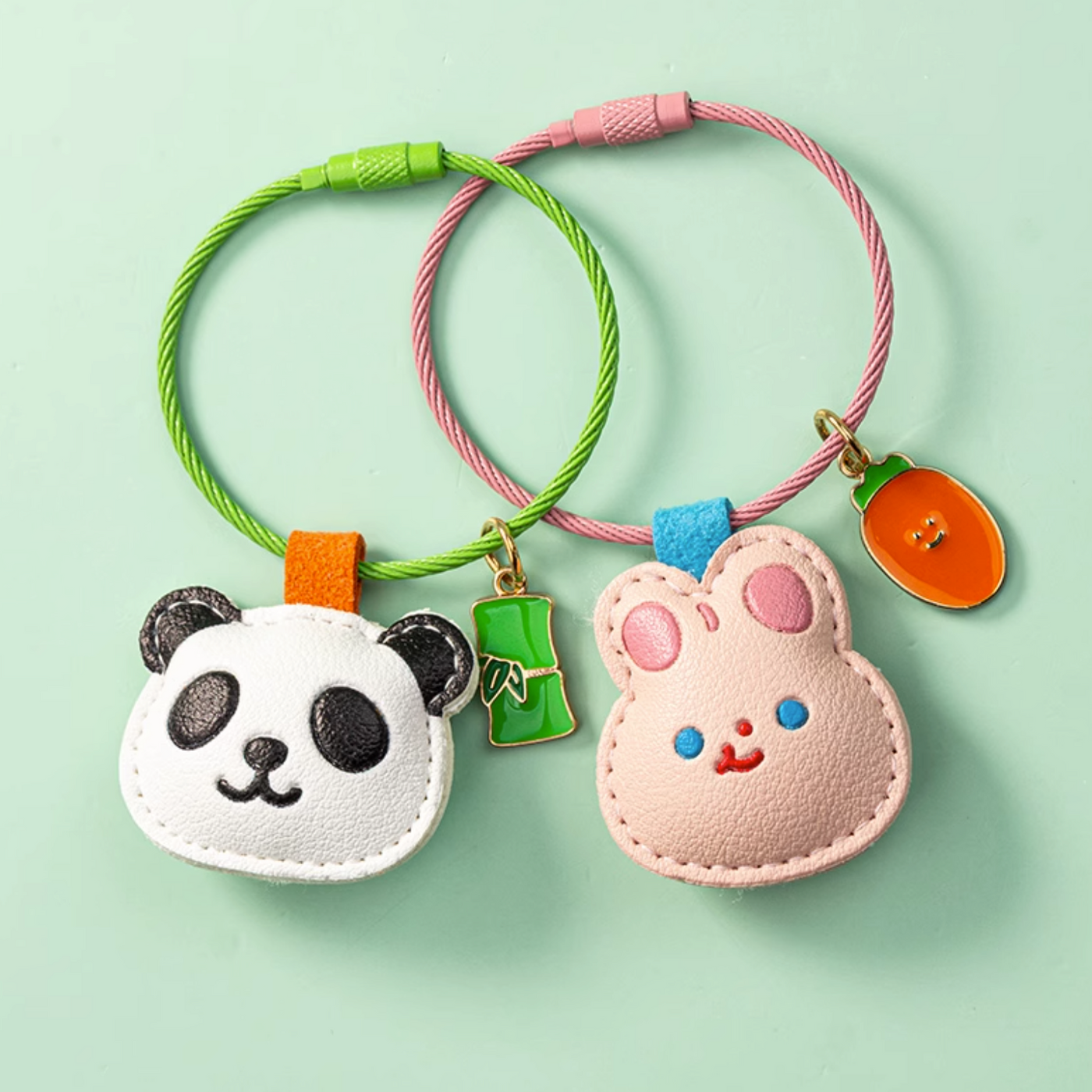 omgkawaii Charming Duo: Panda & Bunny Keychain Set