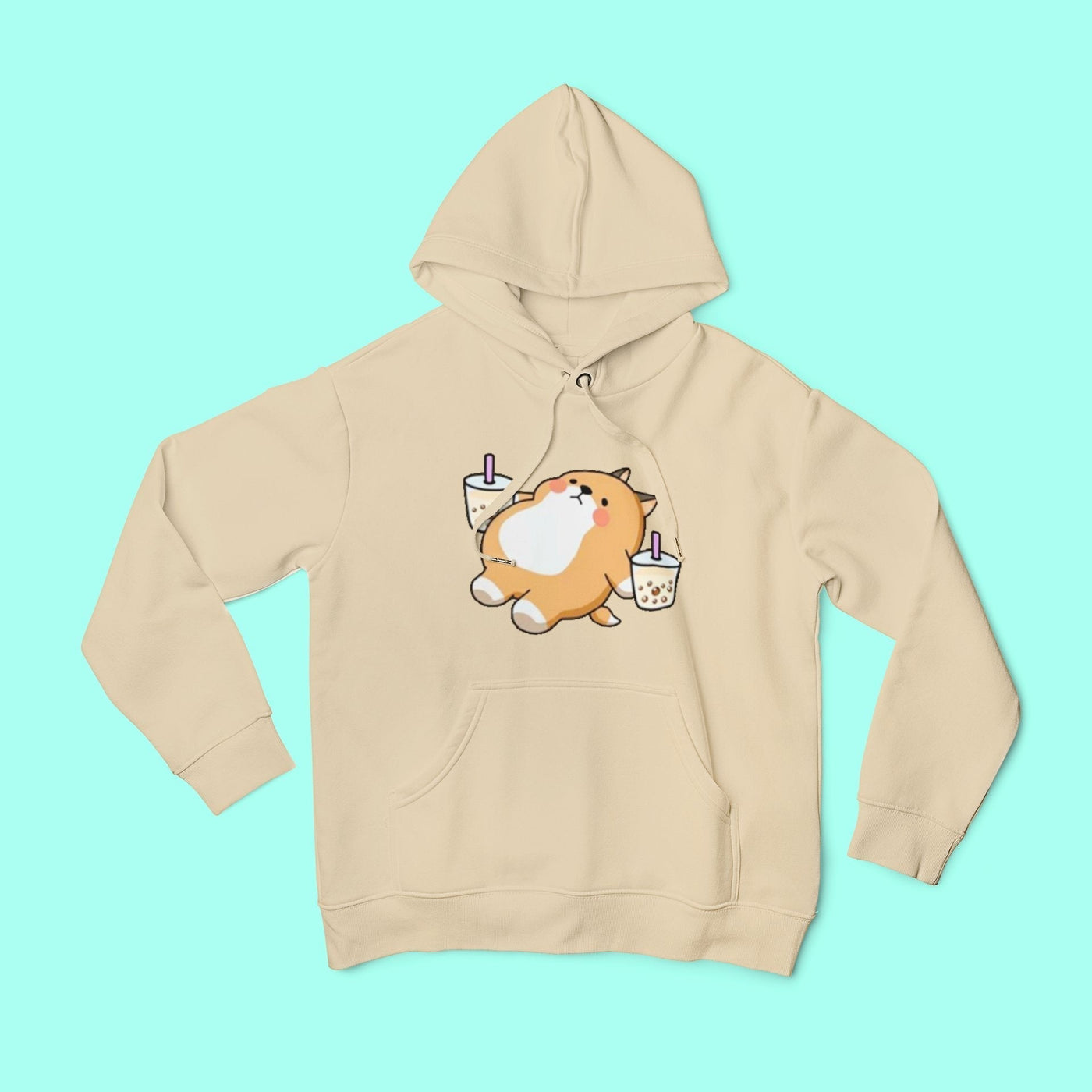 omgkawaii Clothing Beige / S Boba Tea Dog Hoodie