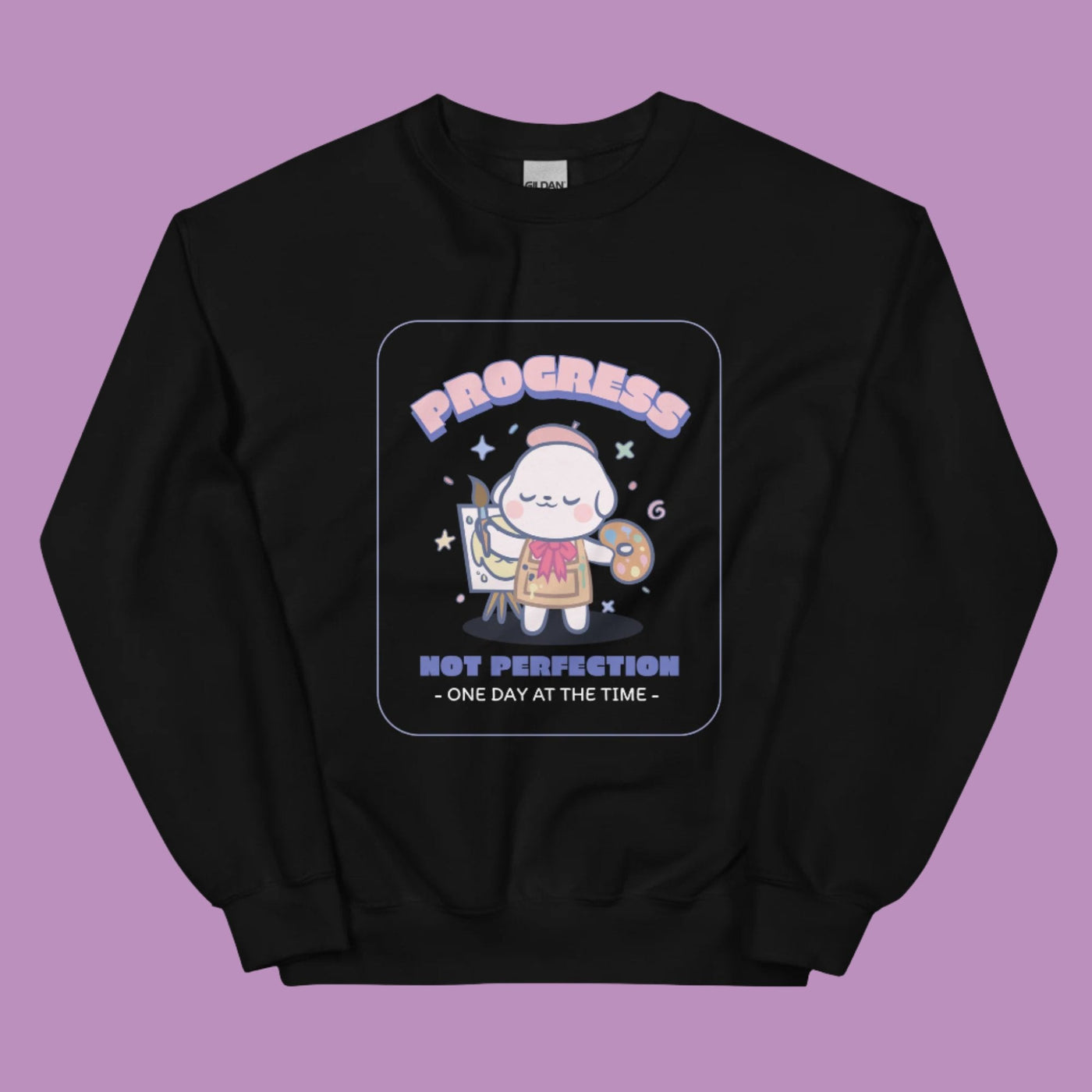 omgkawaii Clothing Black / S Kawaii Artist Sweatshirt - Progress Not Perfection