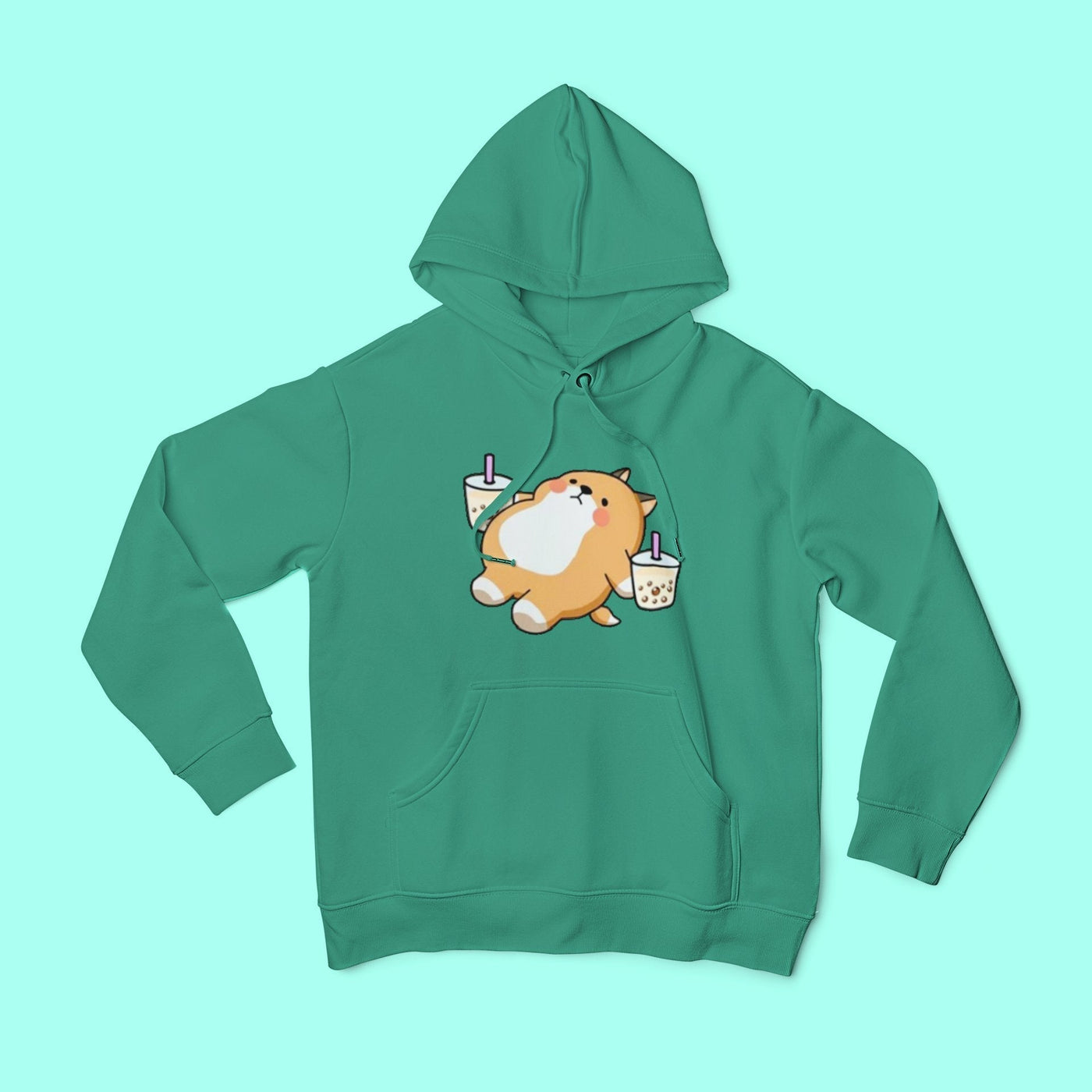 omgkawaii Clothing Green / S Boba Tea Dog Hoodie