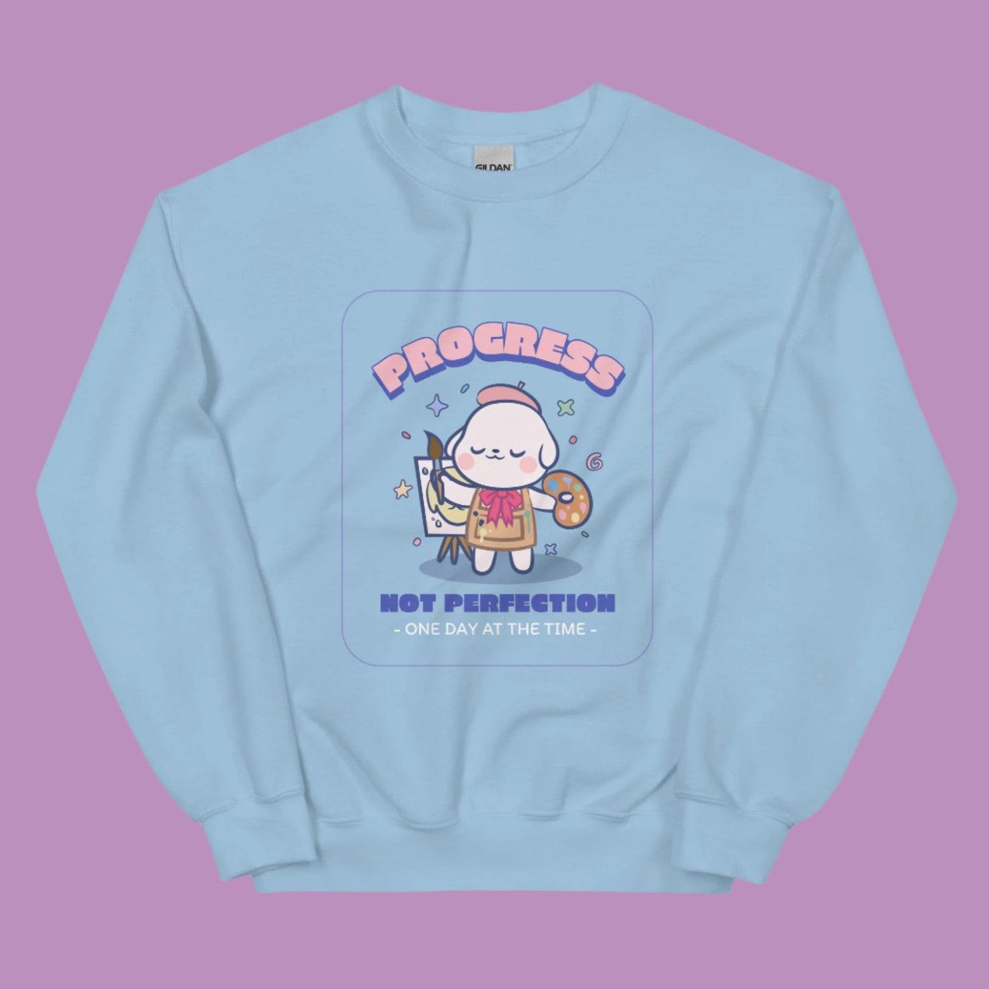 omgkawaii Clothing Light Blue / S Kawaii Artist Sweatshirt - Progress Not Perfection