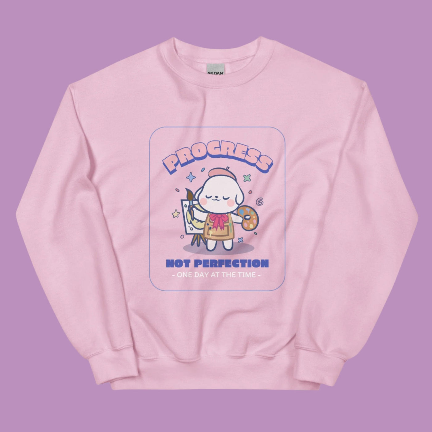 omgkawaii Clothing Light Pink / S Kawaii Artist Sweatshirt - Progress Not Perfection