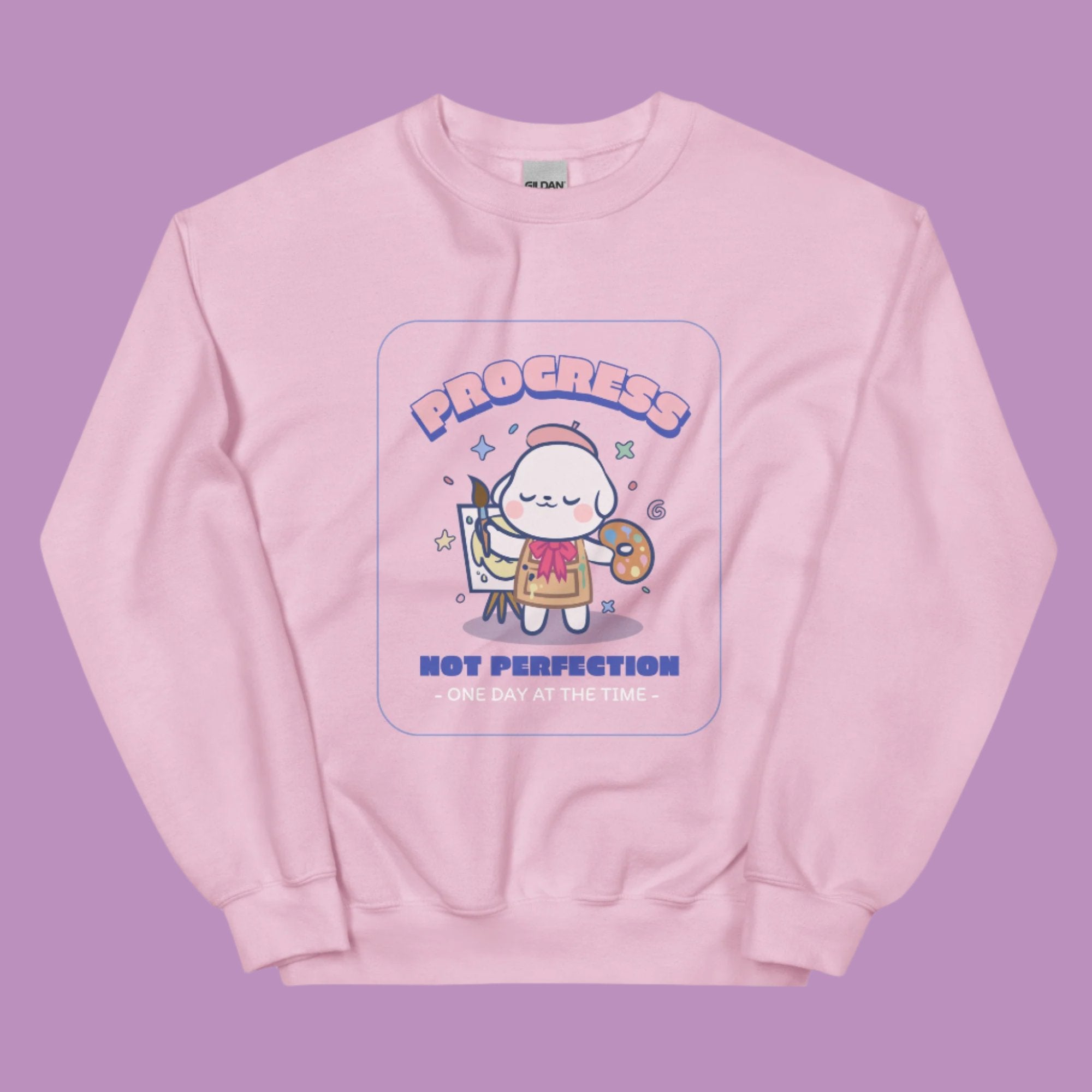 omgkawaii Clothing Light Pink / S Kawaii Artist Sweatshirt - Progress Not Perfection