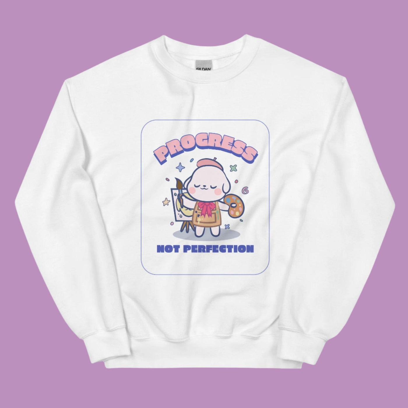 omgkawaii Clothing White / S Kawaii Artist Sweatshirt - Progress Not Perfection