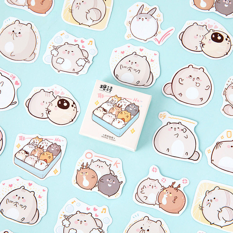 omgkawaii Decorative Stickers Kawaii Fat Rat Stickers 45 Pieces