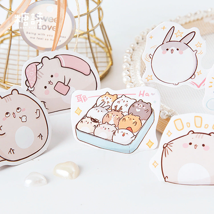 omgkawaii Decorative Stickers Kawaii Fat Rat Stickers 45 Pieces