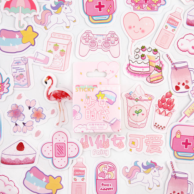 Kawaii Pink Stickers 45 Pieces – omgkawaii