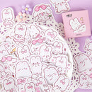 omgkawaii Decorative Stickers Kawaii Rabbit Bunny Pink 45 Pieces Stickers