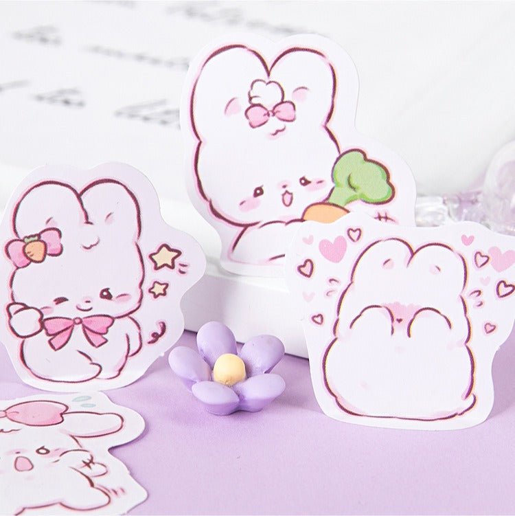 omgkawaii Decorative Stickers Kawaii Rabbit Bunny Pink 45 Pieces Stickers