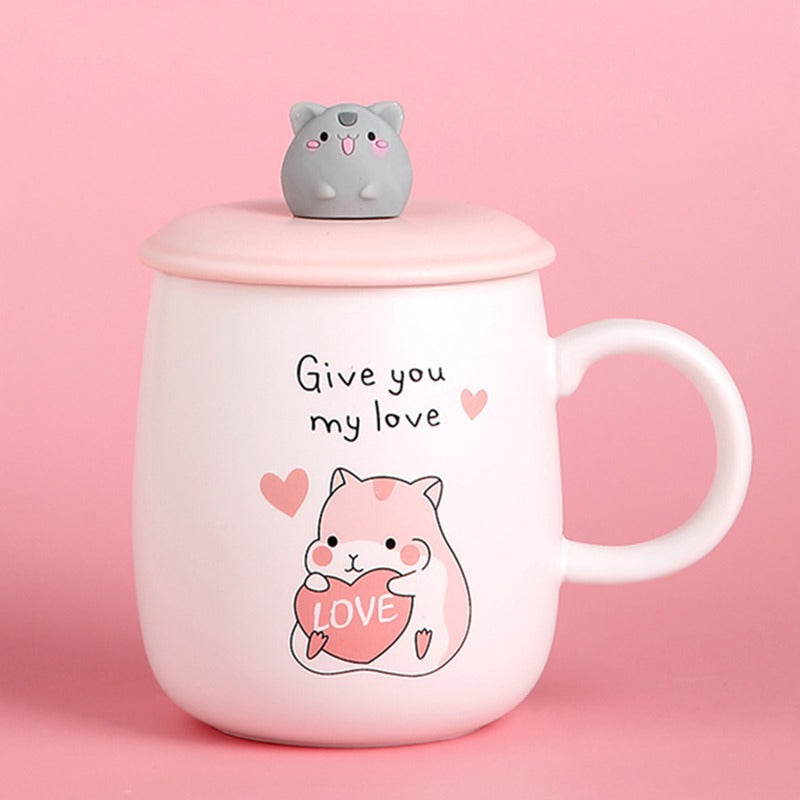 omgkawaii Drinkware Give You My Love Cute Hamster Mugs