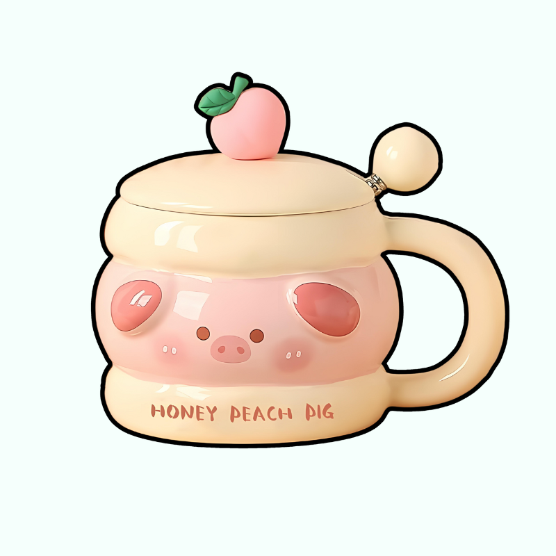 omgkawaii Drinkware Honey Peach Pig Mug – Embrace Sweetness!