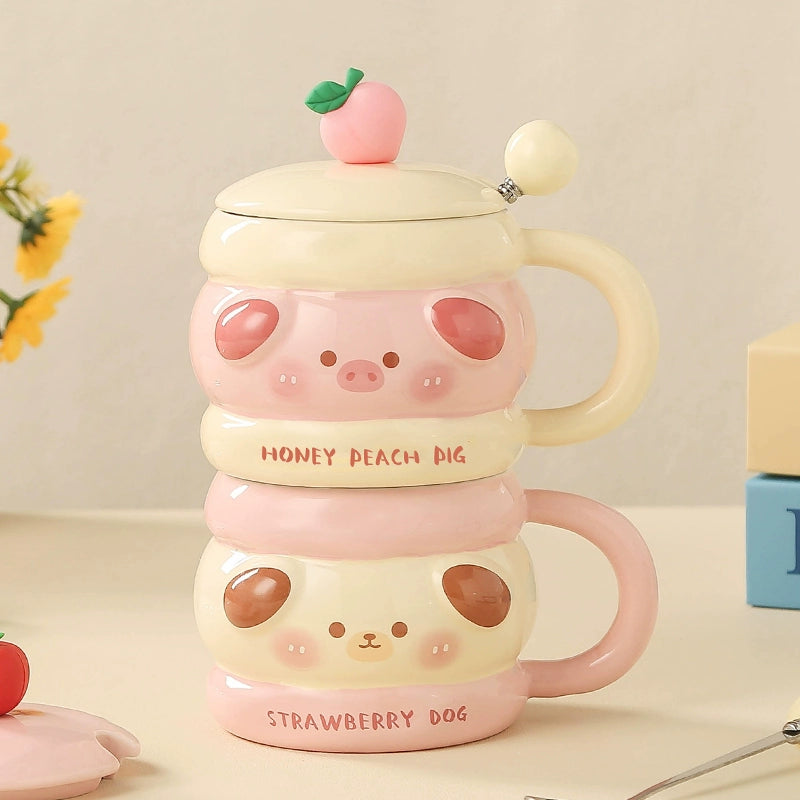 omgkawaii Drinkware Honey Peach Pig Mug – Embrace Sweetness!