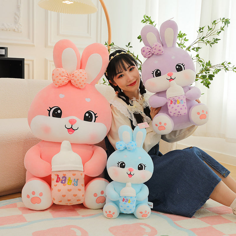 omgkawaii Irresistibly Cute Rabbit Plushie with milk Companion