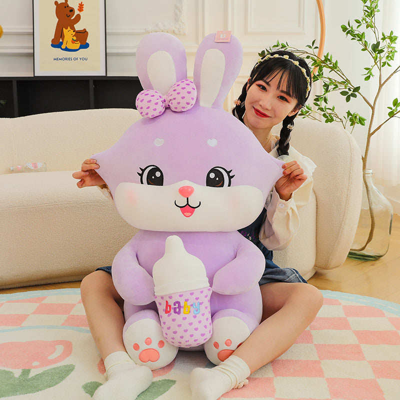 omgkawaii Irresistibly Cute Rabbit Plushie with milk Companion