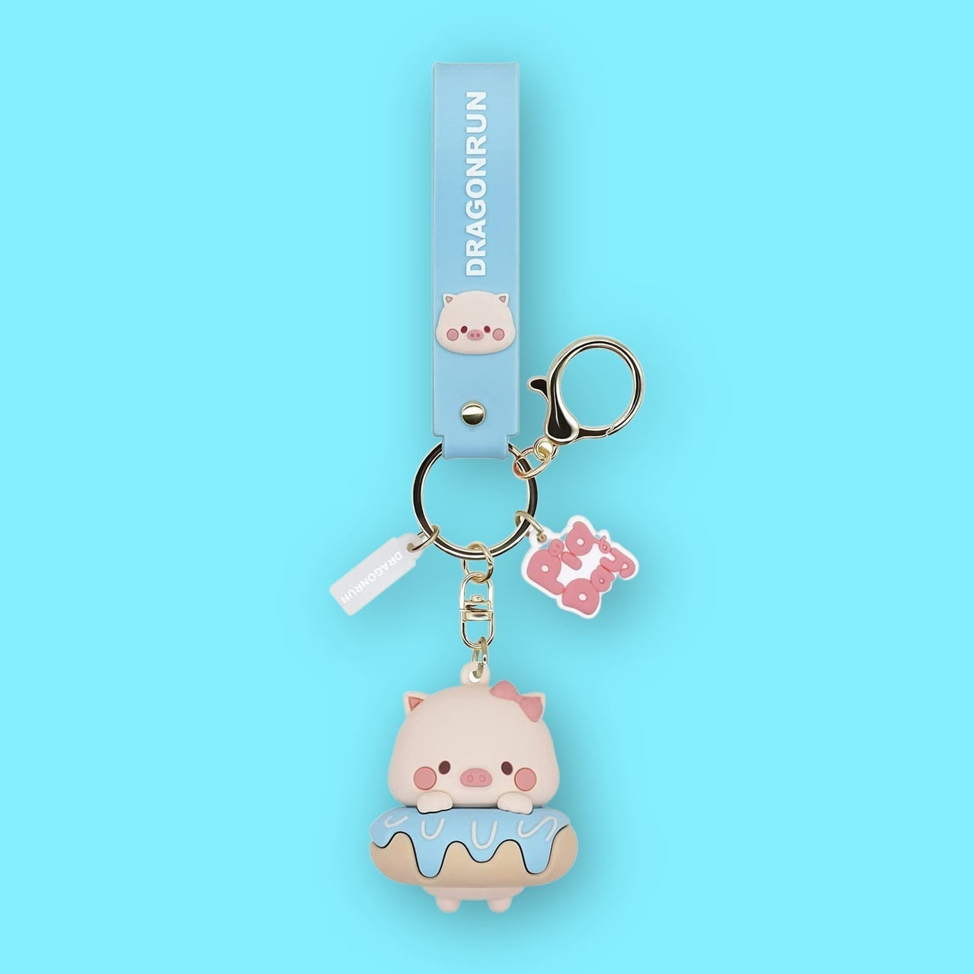 omgkawaii Keychains Blue Cute Pig Keychain