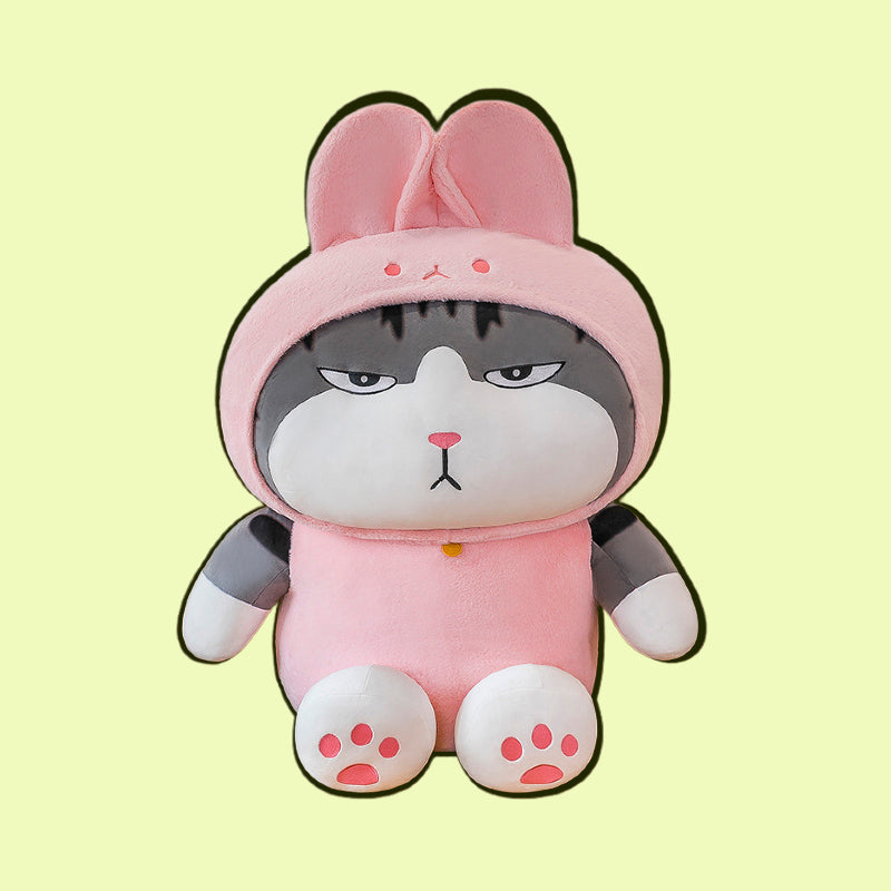 omgkawaii Light Pink Cat Plushie Transforming with Animal Outfit Collection