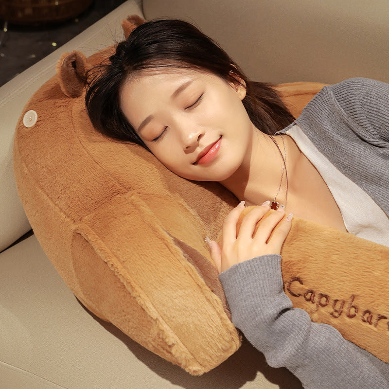 Capybara Plush Backrest Pillow