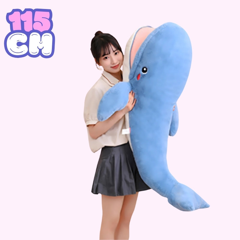 omgkawaii Stuffed Animals 115 CM Cozy Whale Cuddle: Plushie with Snuggly Blanket