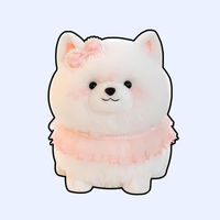 omgkawaii Stuffed Animals 30 CM Blush Pomeranian Princess Plush with Pink Tutu